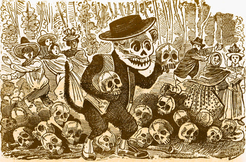 Jose Guadalupe Posada - Cat Calavera (circa 1890) - 17" x 22" Fine Art Print