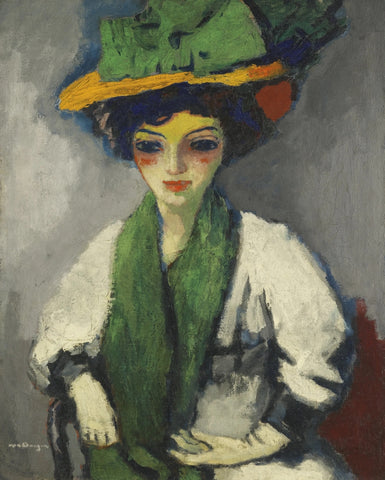 Kees van Dongen - Woman in Green Hat (1910) - 17" x 22" Fine Art Print