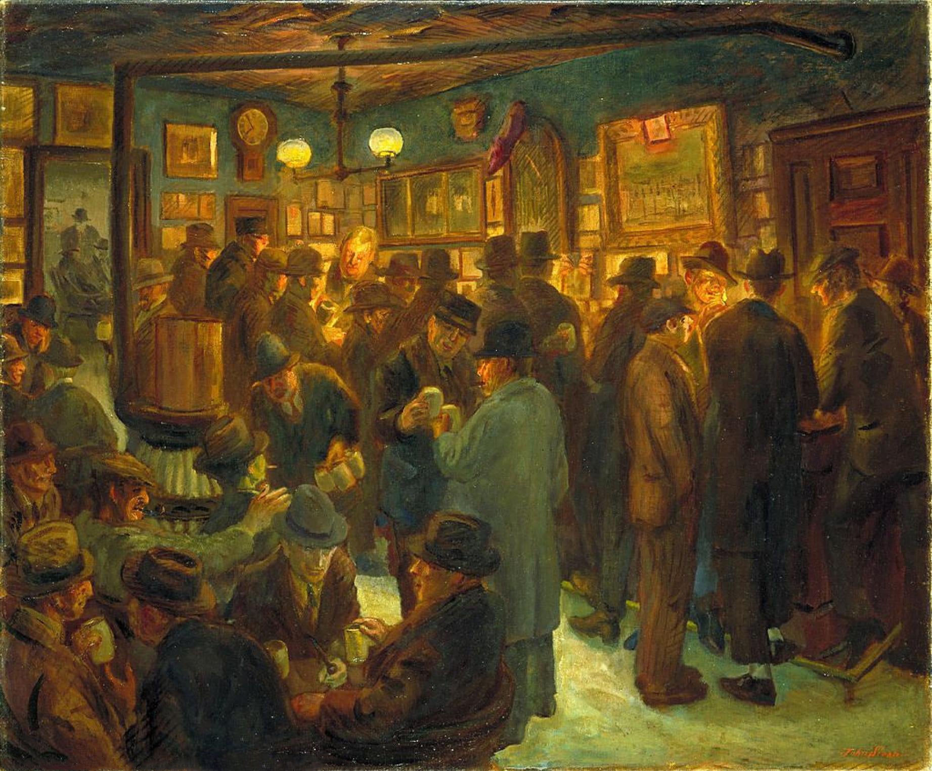 John Sloan - McSorley's Saturday Night (1929) New York - 17"x22" Fine Art Print