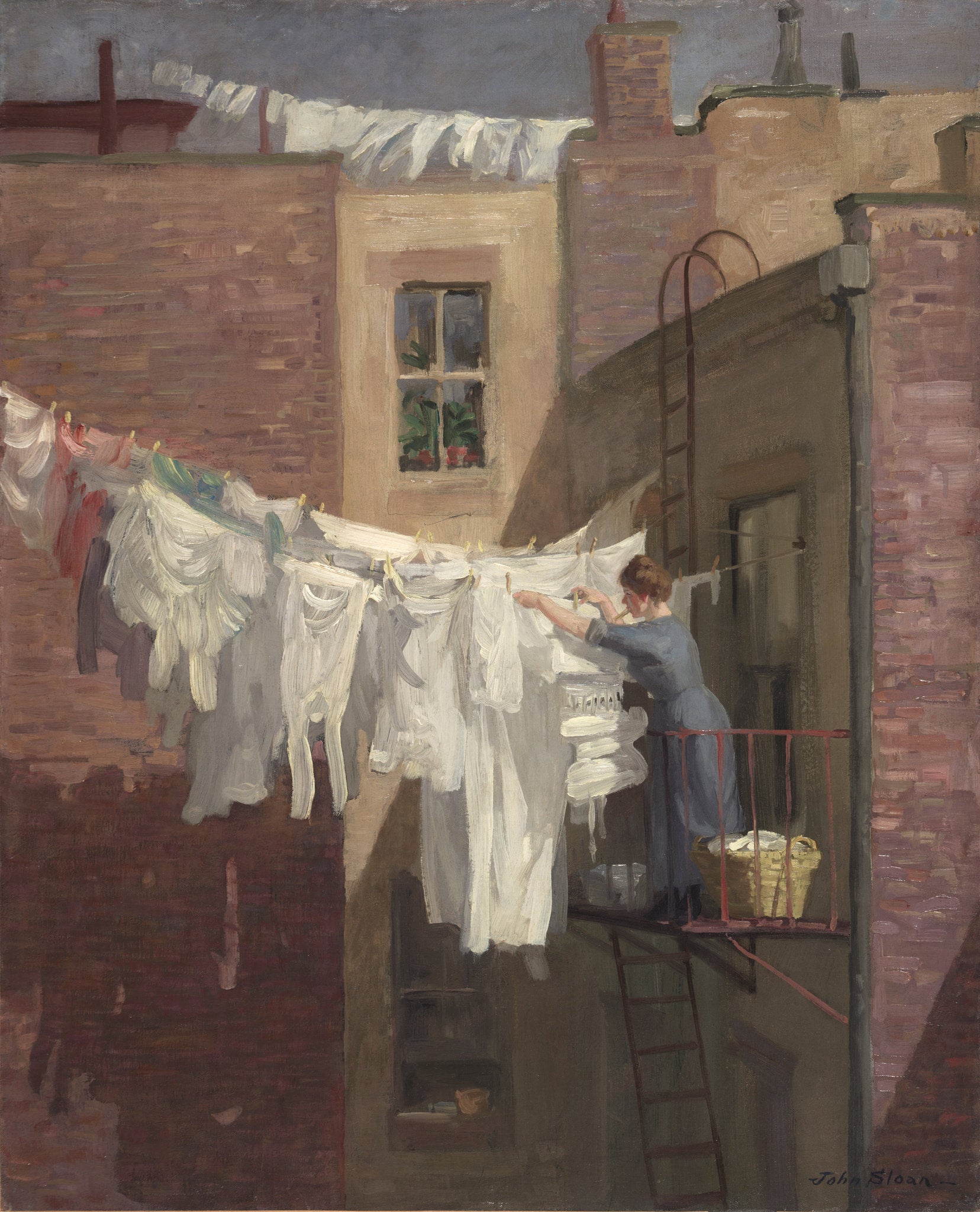 John Sloan - A Woman's Work (1912) New York Tenements - 17" x 22" Fine Art Print