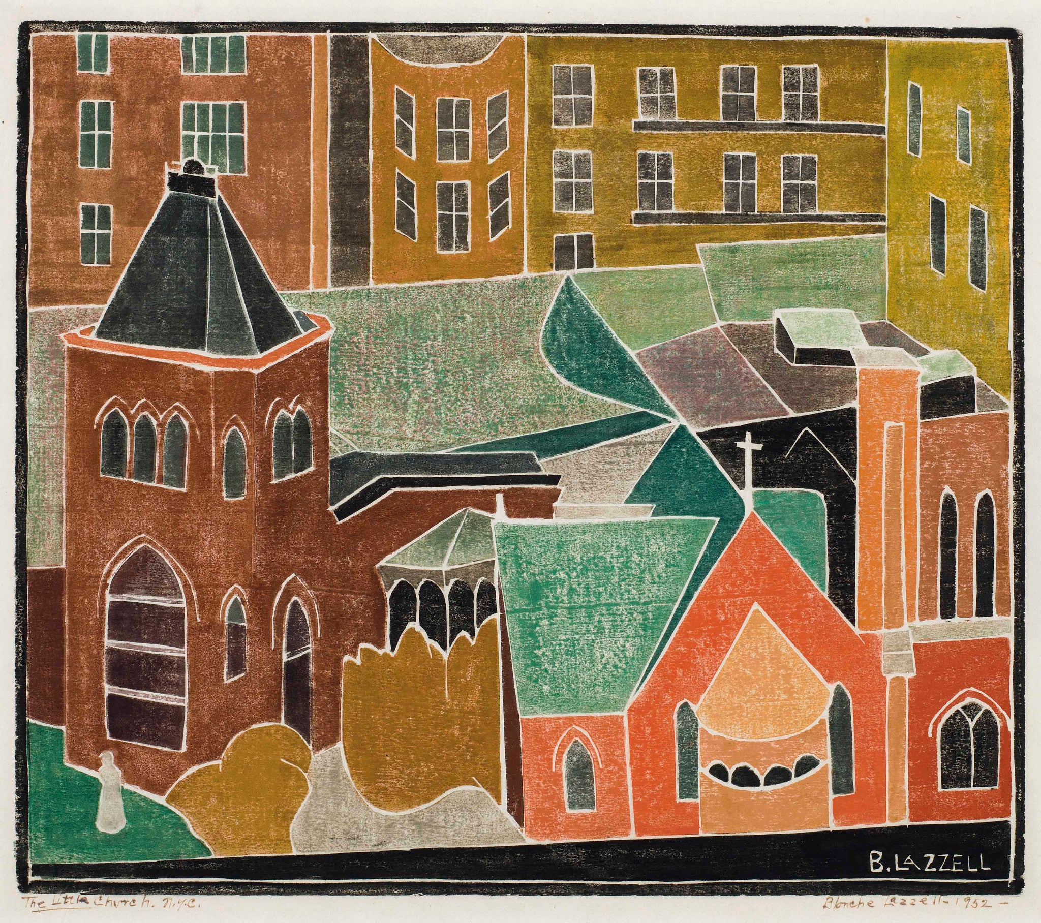 Blanche Lazzell - Little Church, New York City (1952) - 17" x 22" Fine Art Print