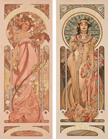 Alphonse Mucha - MOËT & CHANDON: White Star & Dry Imperial 1899 - 17"x22" Print