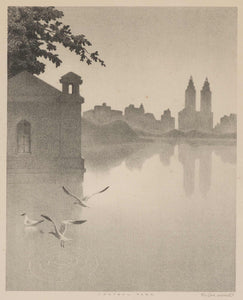 Ellison Hoover - Central Park New York City (1930) - 17" x 22" Fine Art Print