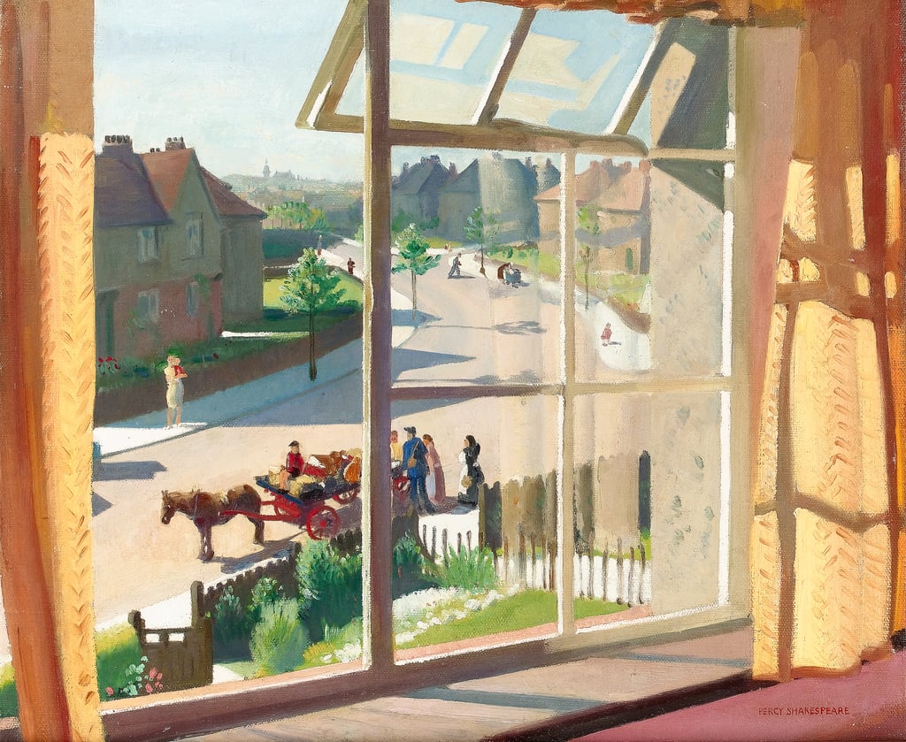 Percy Shakespeare - View from the Artist's Bedroom (1934) - 17" x 22" Art Print