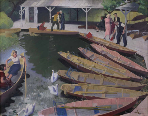 Percy Shakespeare - The Boat Shed (circa 1939) - 17" x 22" Fine Art Print