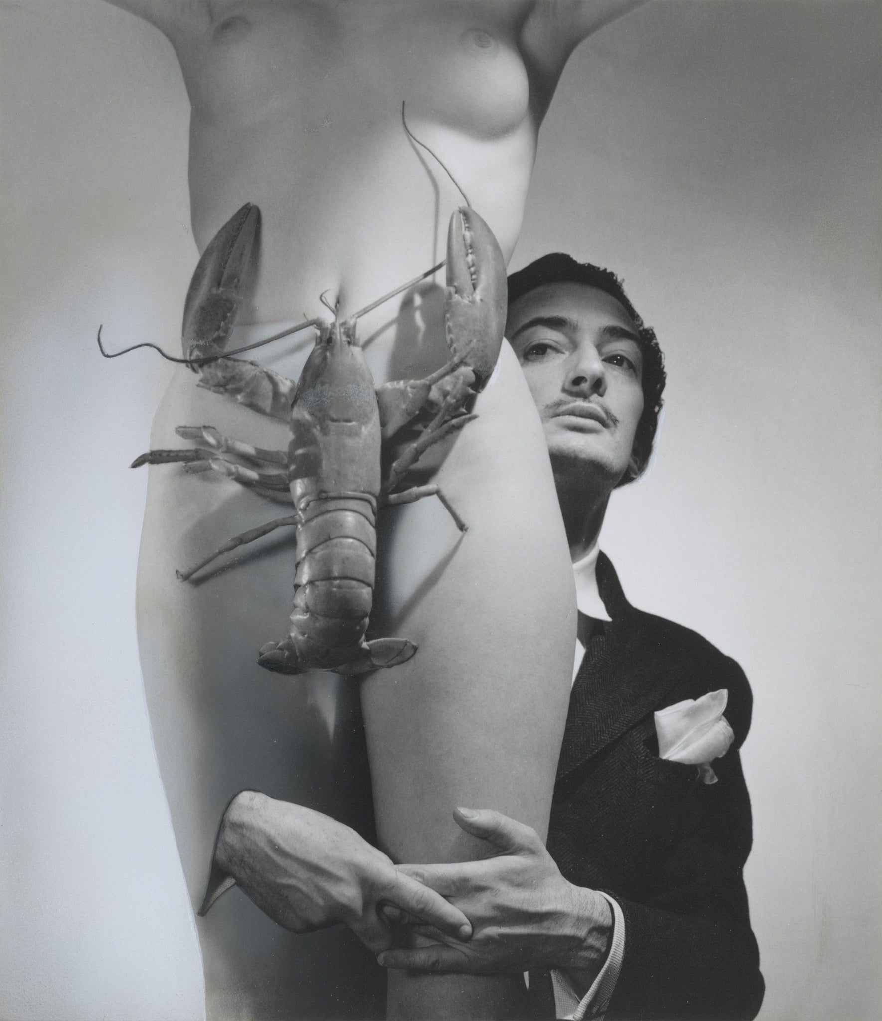 George Platt Lynes - Nude Female Lobster Salvador Dali (1939) - 17"x22" Art Print