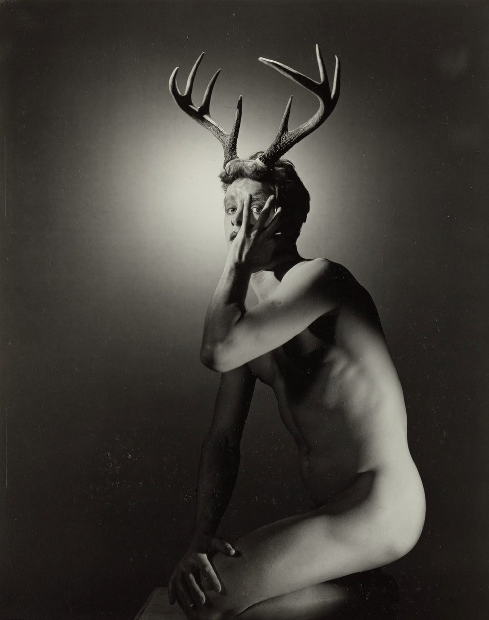 George Platt Lynes - Nude Male in Actaeon Greek Myth (1937) - 17"x22" Art Print