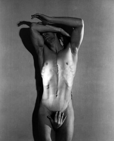 George Platt Lynes - Nude Male with Hand Over Penis Homoerotica (1936) - 17" x 22" Fine Art Print