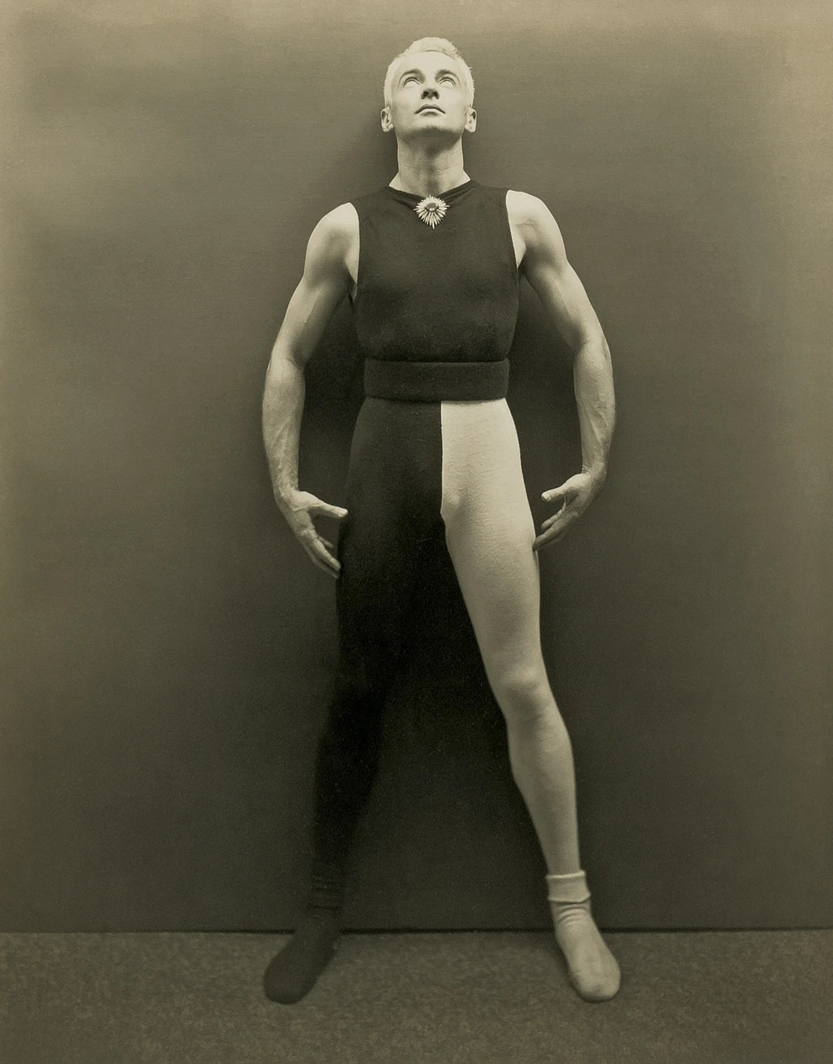 George Platt Lynes - Self Portrait in Tights Muscles (1945) - 17"x22" Art Print