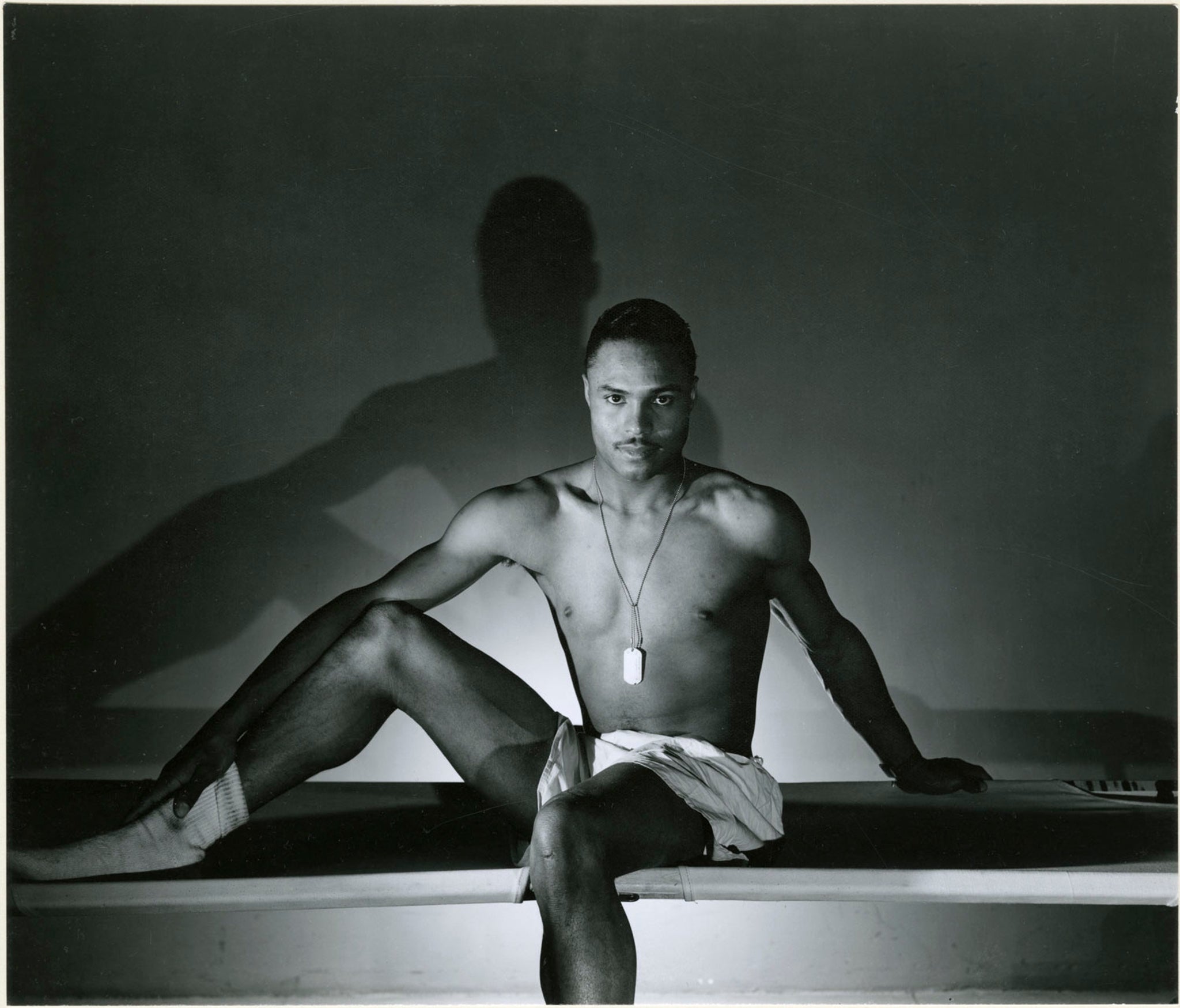 George Platt Lynes - Black Man in Towel (1943) Gay Model - 17" x 22" Art Print