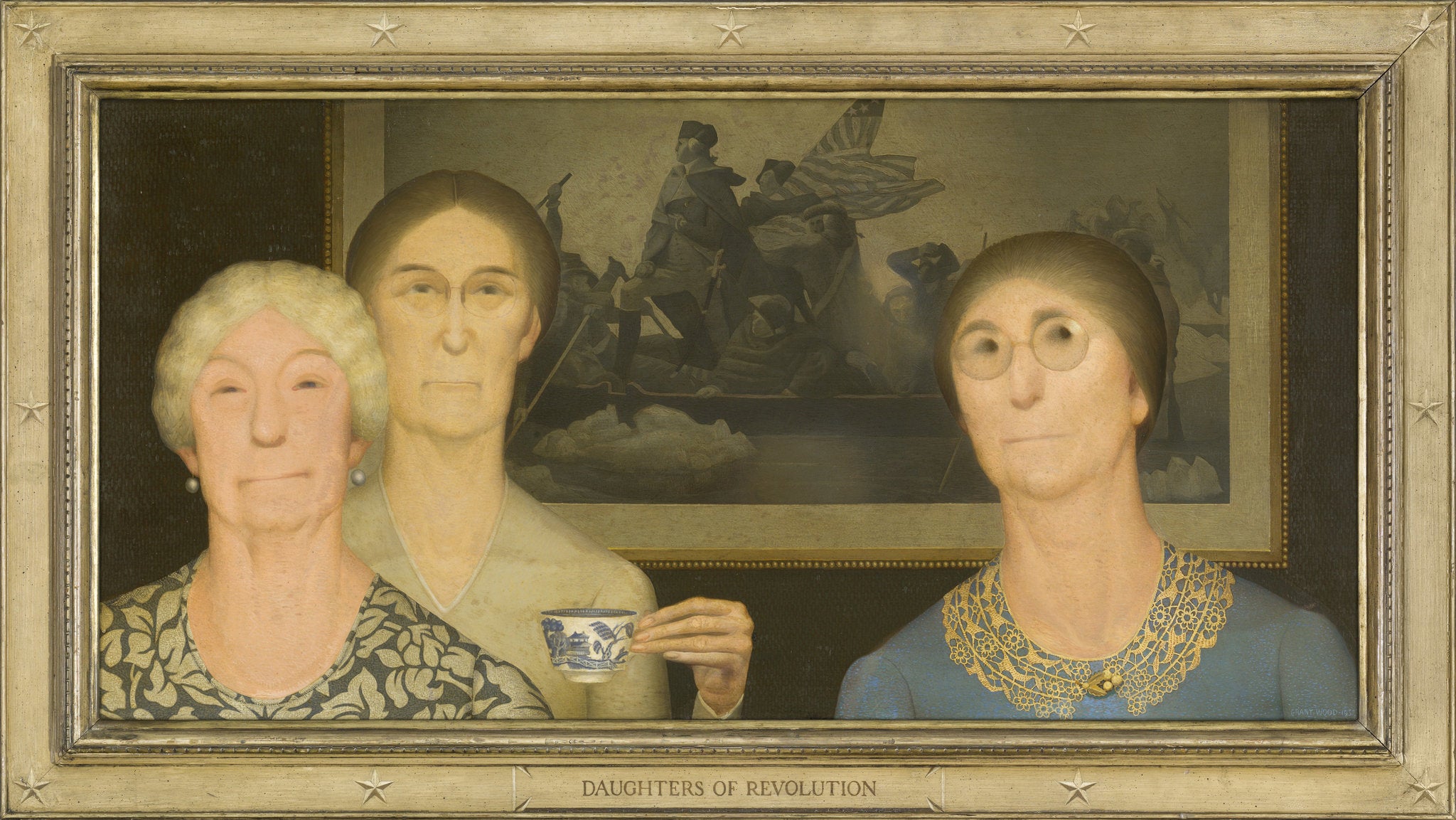 Grant Wood - Daughters of Revolution (1932) - 17" x 22" Fine Art Print