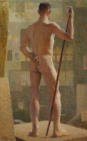 Grant Wood - Spotted Man (1924) Nude Male - 17" x 22" Fine Art Print