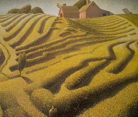 Grant Wood - Haying (1939) Agriculture Farming House - 17" x 22" Fine Art Print