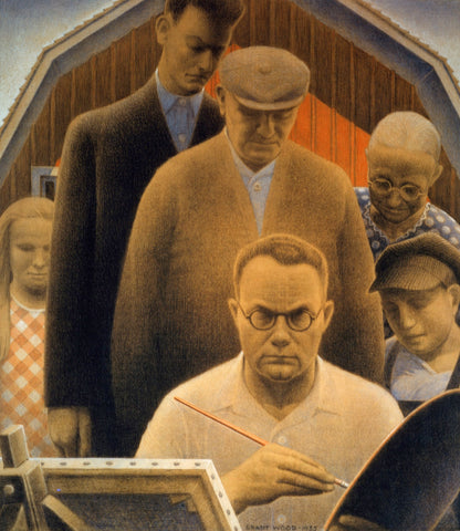 Grant Wood - Return from Bohemia (1935) - 17" x 22" Fine Art Print