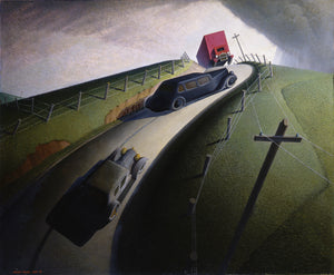 Grant Wood - Death on Ridge Road (1935) - 17" x 22" Fine Art Print