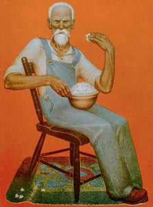 Grant Wood - Grandpa Eating Popcorn (1935) - 17" x 22" Fine Art Print