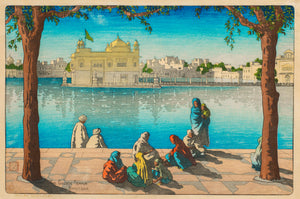 Charles W. Bartlett - The Golden Temple, Amritsar (1925) - 17" x 22" Art Print