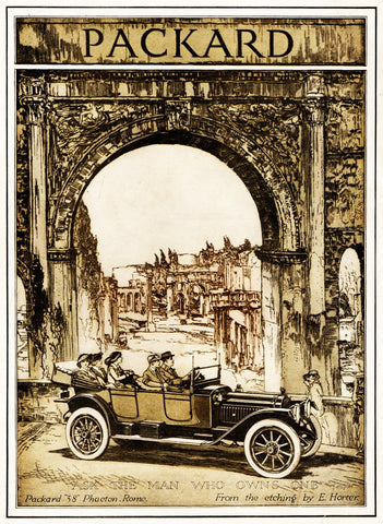 Earl Horter - Packard 38 Phaeton Rome Advertisement (1913) - 17" x 22" Art Print