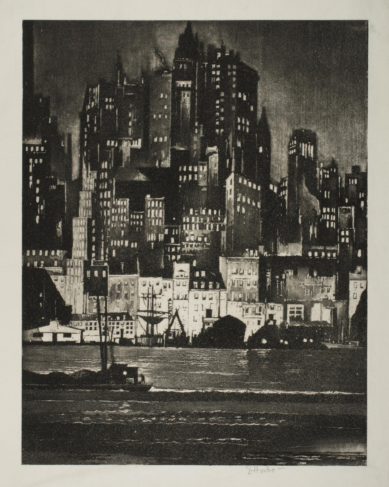 Earl Horter - Manhattan Night (1932) - 17" x 22" Fine Art Print