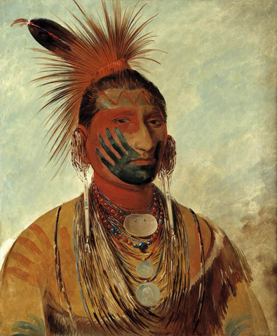 George Catlin - Native American Mohawk Chief (1830s) - 17" x 22" Fine Art Print