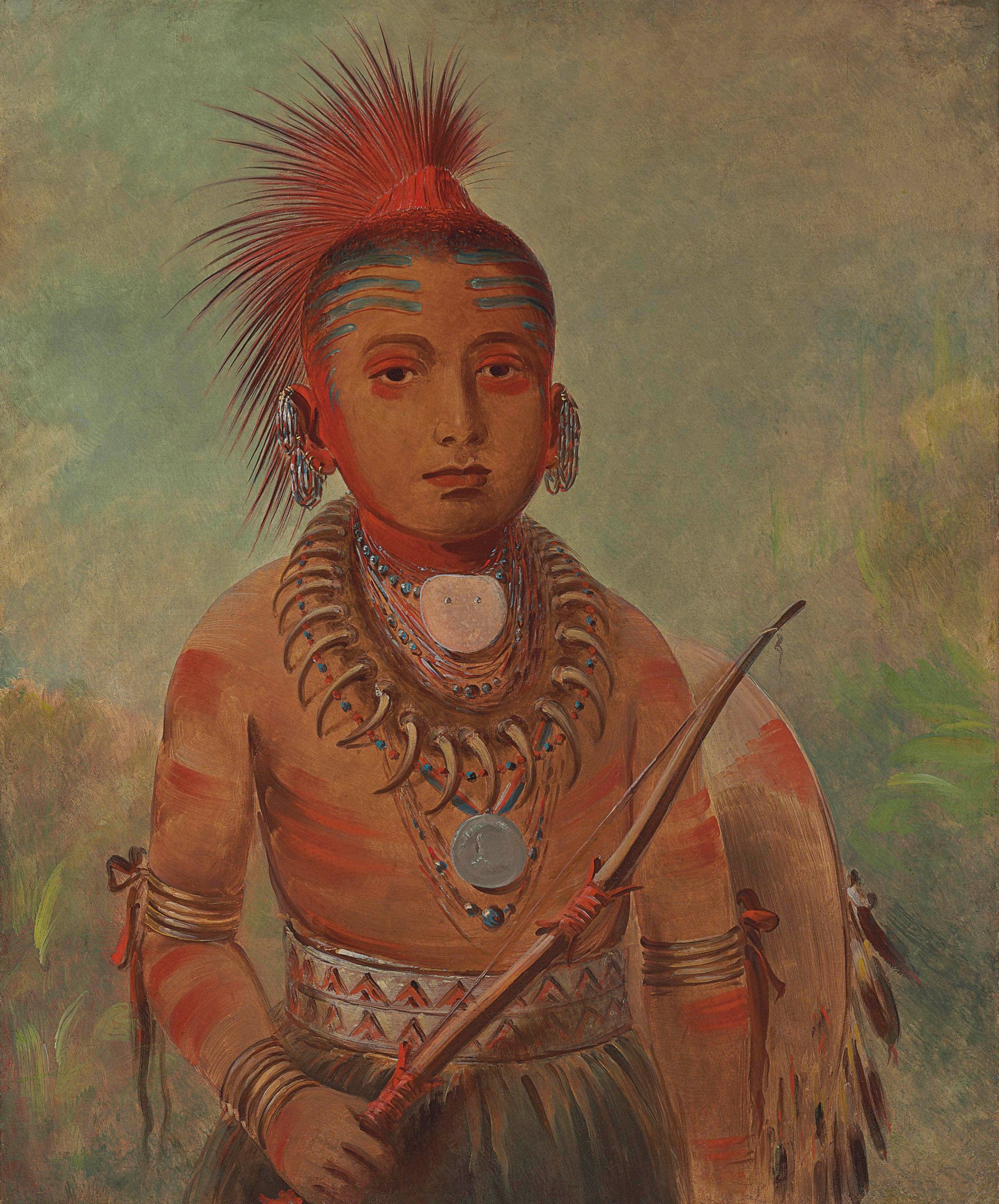 George Catlin - Commanding General, a Boy (1844) Apache - 17"x22" Fine Art Print