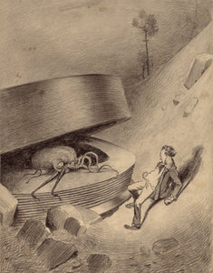 Henrique Alvim Correa - Martian Emerges (1906) War of Worlds - 17"x22" Art Print