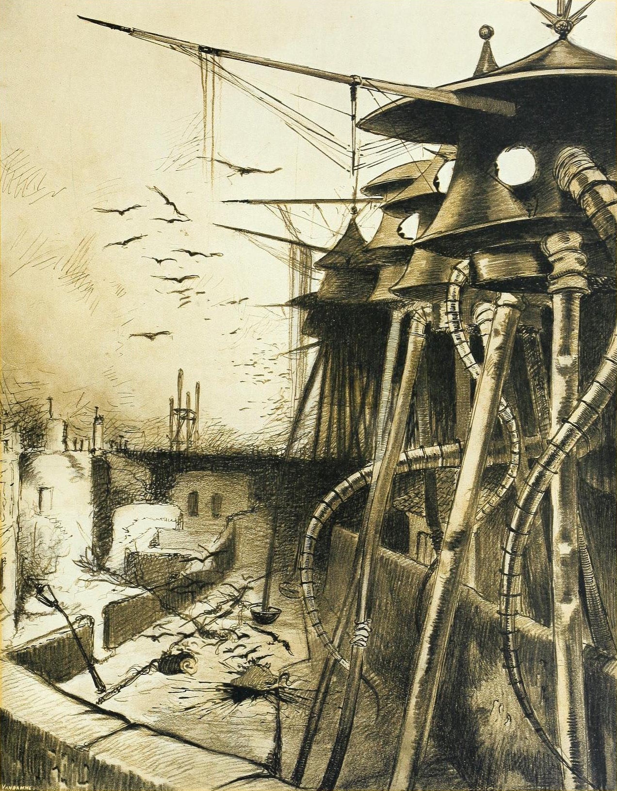 Henrique Alvim Correa - Harmless Machines without Martians (1906) - 17"x22" Print