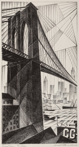 Arnold Ronnebeck - Brooklyn Bridge (1925) - 17" x 22" Fine Art Print