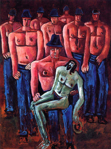 Marsden Hartley - Christ Held by Half Naked Men (1941) - 17"x22" Fine Art Print