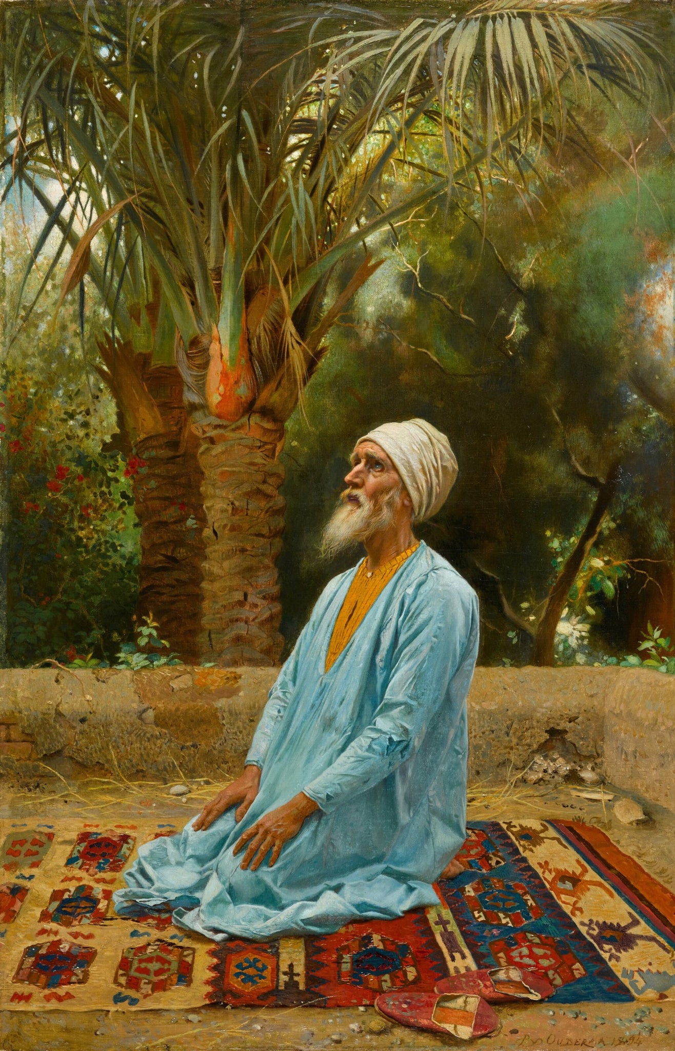 Pierre Jan van der Ouderaa - At Prayer (1894) Islam - 17" x 22" Fine Art Print