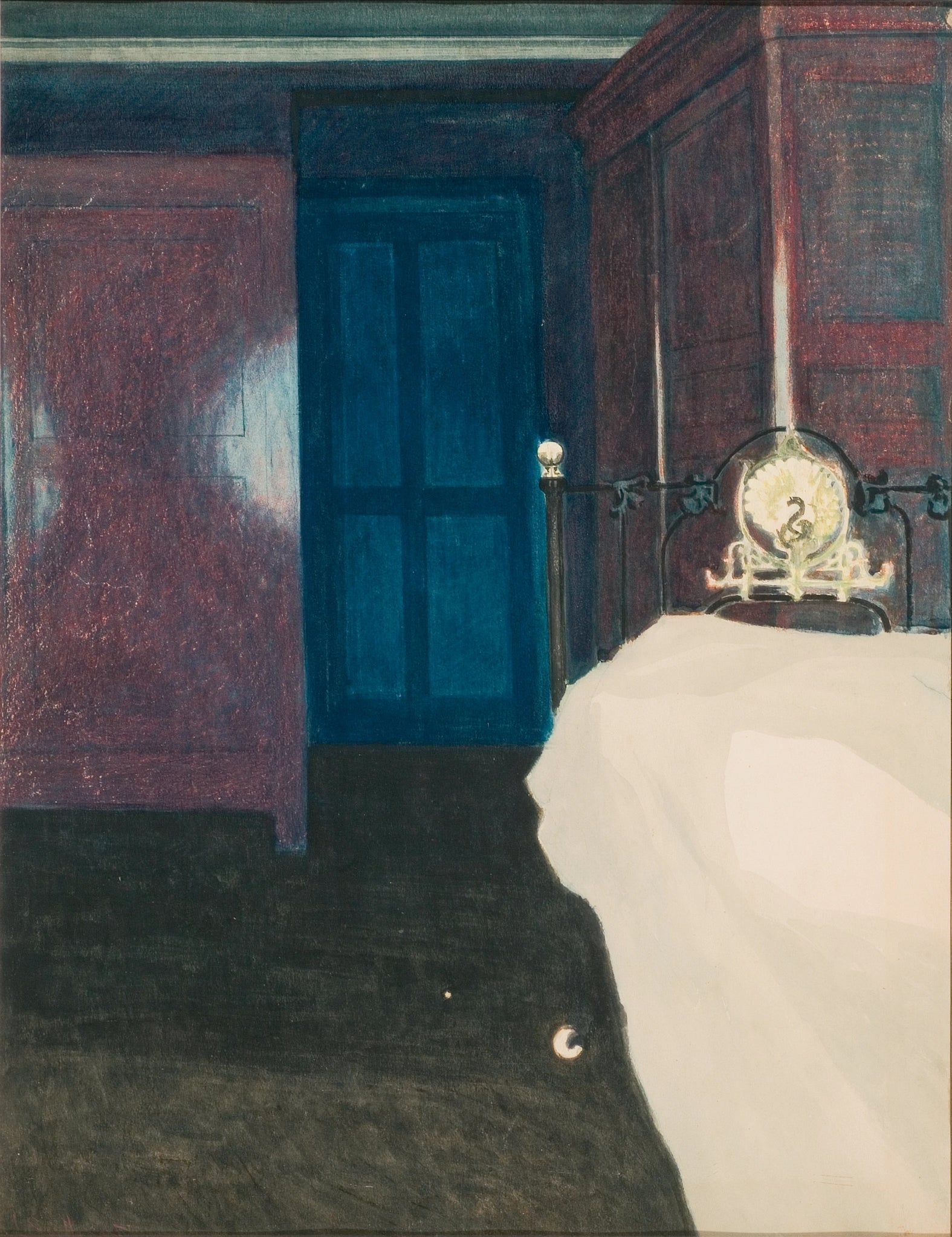 Léon Spilliaert - Bedroom with Beam of Light (1908) - 17" x 22" Fine Art Print