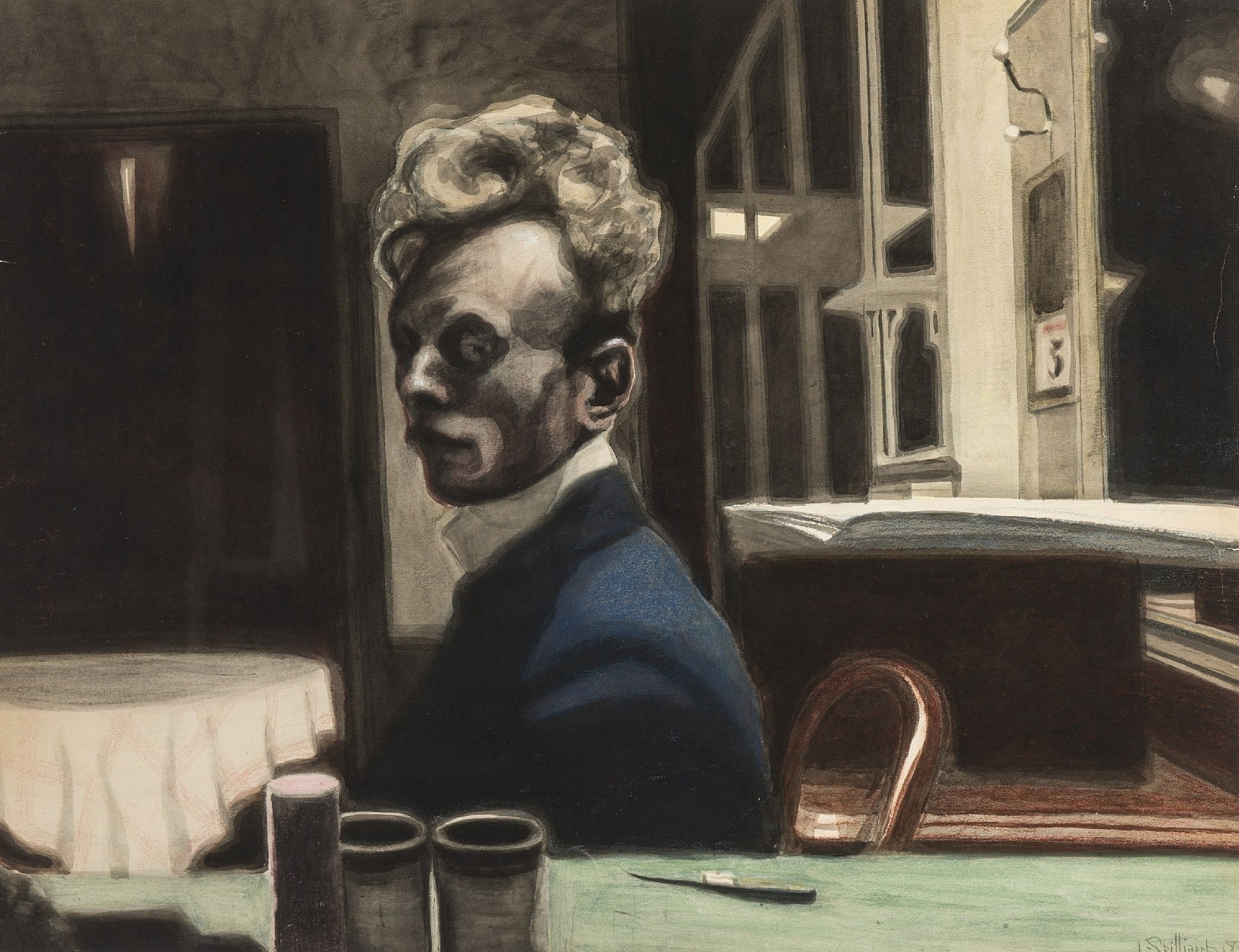 {{ product_title }} Fine Art Print | {{ product_vendor }} Jakero77 Léon Spilliaert - Self Portrait (1908) Side Profile Fine Art Print Art Print  Jakero77