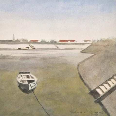 Léon Spilliaert - Boat in the Ostend Basin (1934) - 17" x 22" Fine Art Print