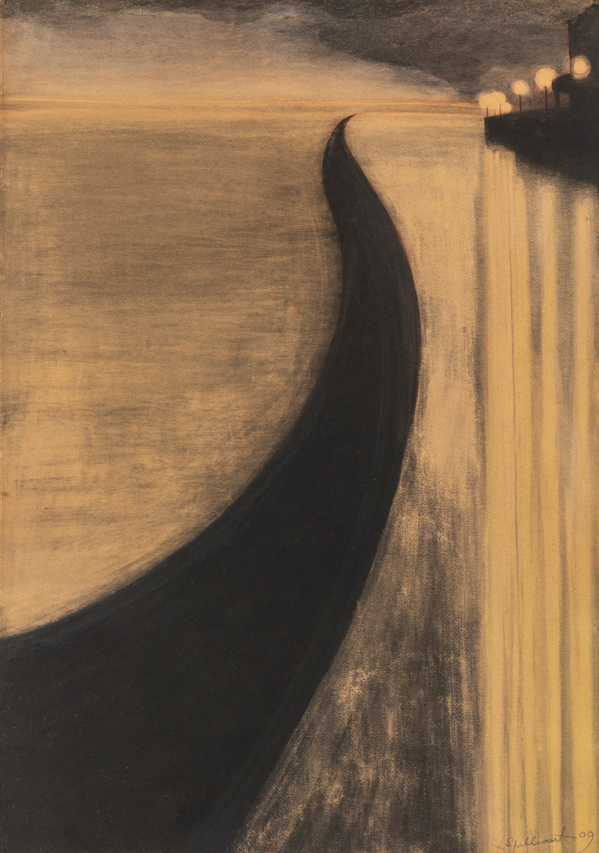 {{ product_title }} Fine Art Print | {{ product_vendor }} Jakero77 Léon Spilliaert - Ostend Dike and Lights (1921) Fine Art Print Art Print  Jakero77