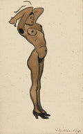 {{ product_title }} Fine Art Print | {{ product_vendor }} Jakero77 Léon Spilliaert - Standing Nude (1903) Woman in Heels Fine Art Print Art Print  Jakero77
