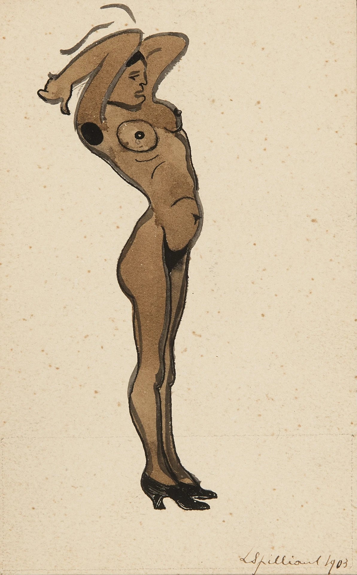{{ product_title }} Fine Art Print | {{ product_vendor }} Jakero77 Léon Spilliaert - Standing Nude (1903) Woman in Heels Fine Art Print Art Print  Jakero77