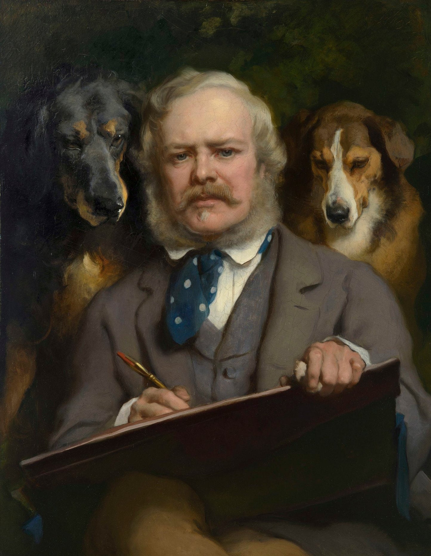 {{ product_title }} Fine Art Print | {{ product_vendor }} Jakero77 Edwin Landseer - The Connoisseurs: Artist with Two Dogs (1865) Fine Art Print Art Print  Jakero77