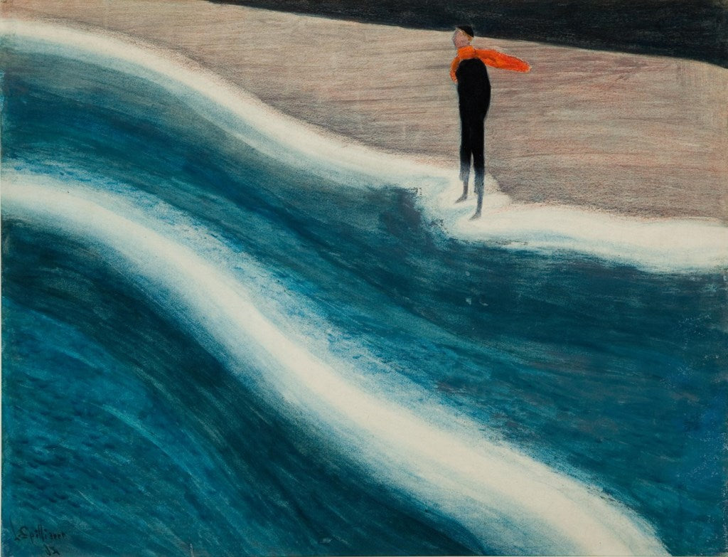 Leon Spilliaert - Young Man with Red Scarf (1908) - 17" x 22" Fine Art Print