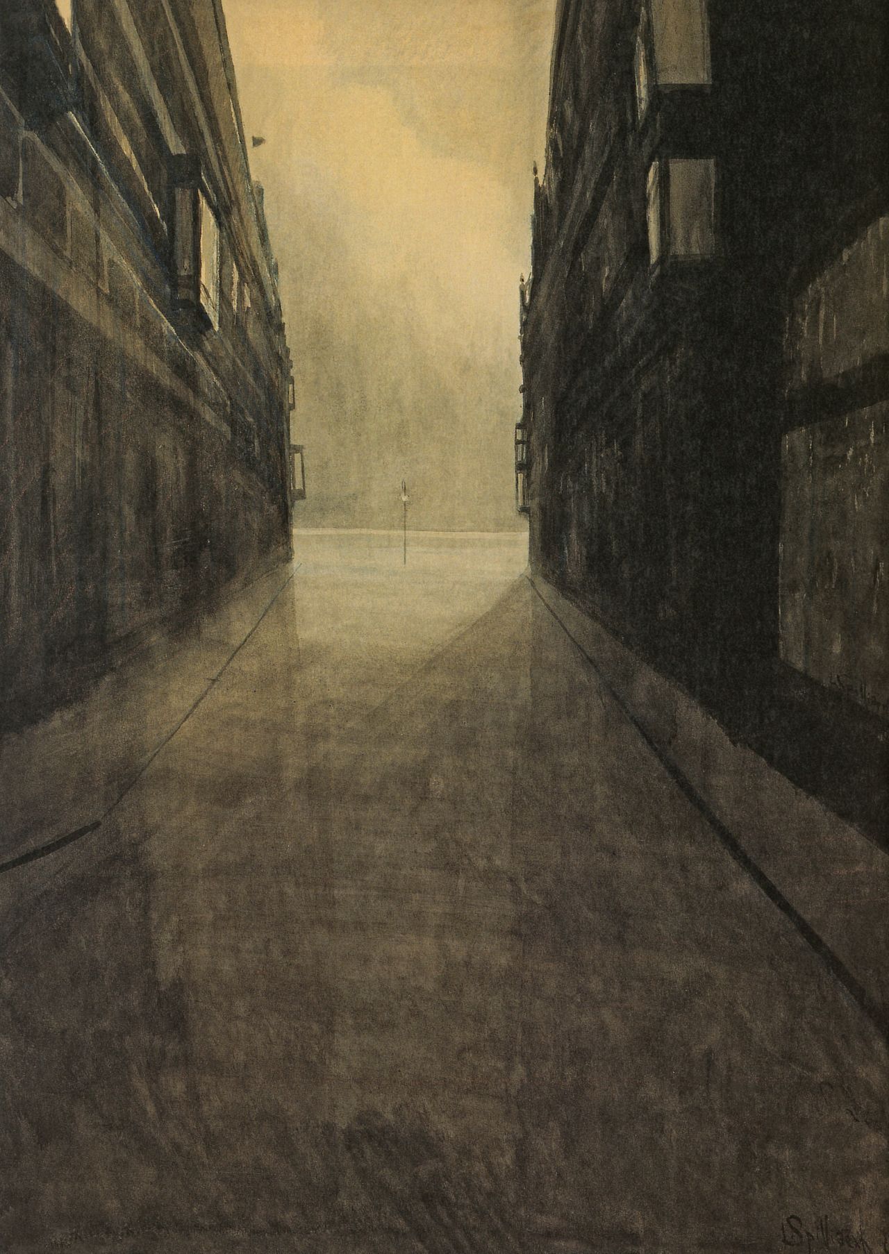 {{ product_title }} Fine Art Print | {{ product_vendor }} Jakero77 Léon Spilliaert - The Hofstraat in Ostend (1908) Fine Art Print Art Print  Jakero77