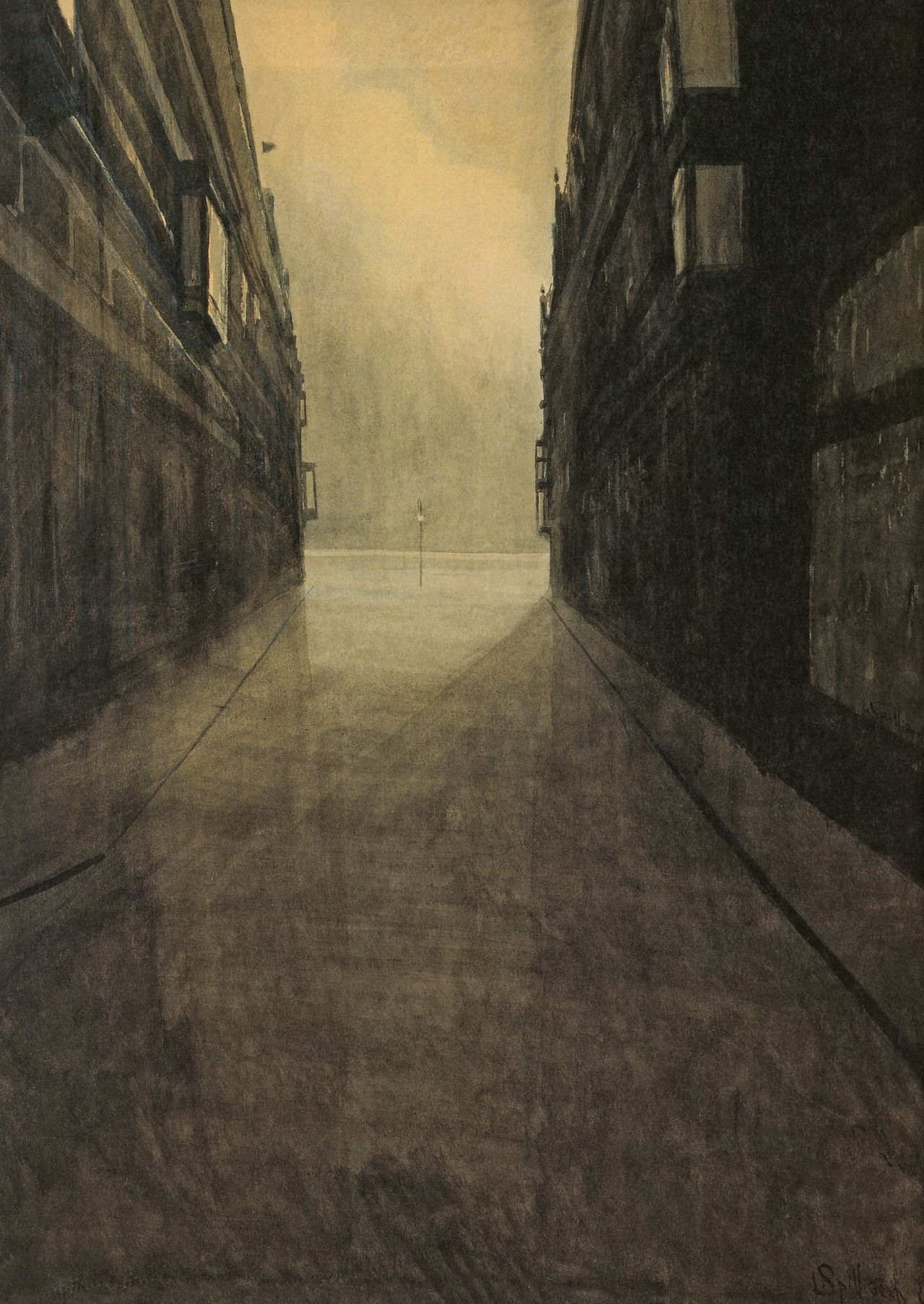 Léon Spilliaert - The Hofstraat in Ostend (1908) - 17" x 22" Fine Art Print