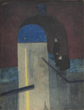 {{ product_title }} Fine Art Print | {{ product_vendor }} Jakero77 Léon Spilliaert - Man and Woman Shelter in Ostend (1910) Fine Art Print Art Print  Jakero77