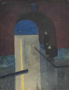 Léon Spilliaert - Man and Woman Shelter in Ostend (1910) - 17" x 22" Art Print