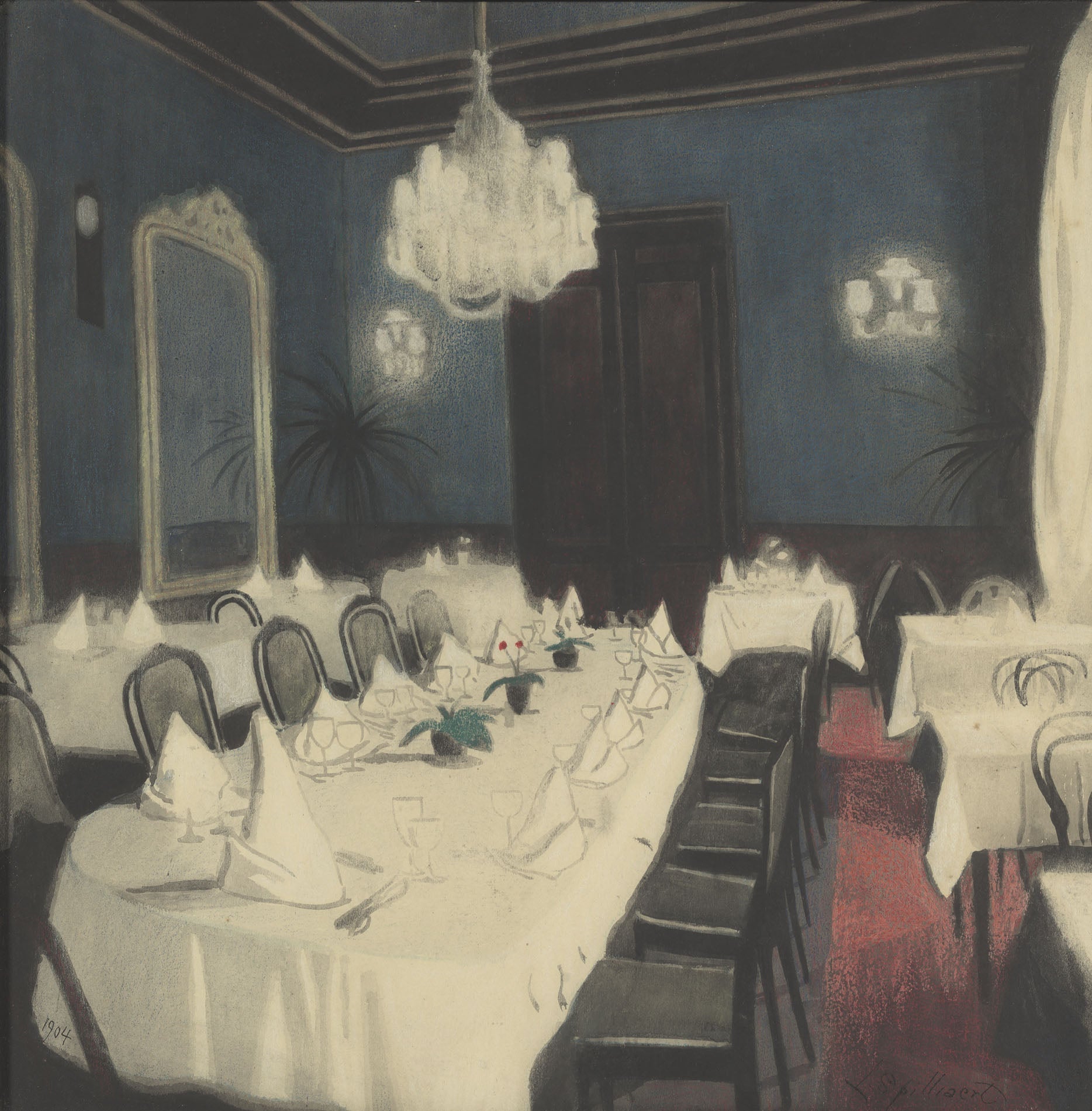 {{ product_title }} Fine Art Print | {{ product_vendor }} Jakero77 Léon Spilliaert - The Restaurant (1904) Fine Dining Fine Art Print Art Print  Jakero77