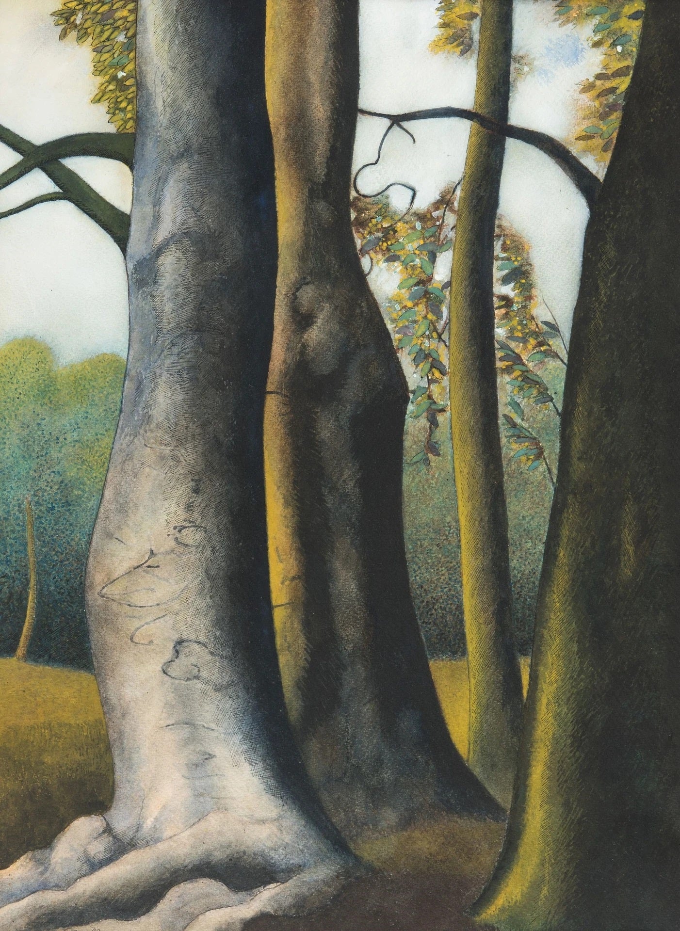 Léon Spilliaert - Trees (1945) Landscape Tree Trunks - 17" x 22" Fine Art Print