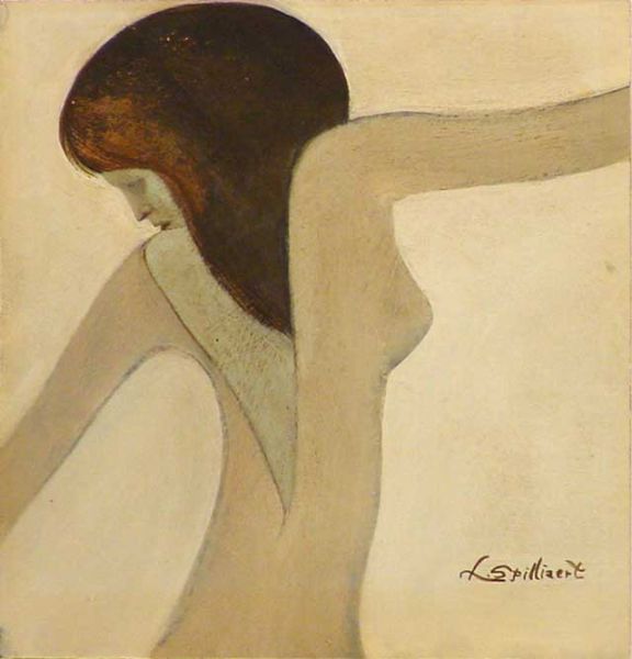 Léon Spilliaert - Untitled (1930s) Female Model Backless Dress - 17" x 22" Print