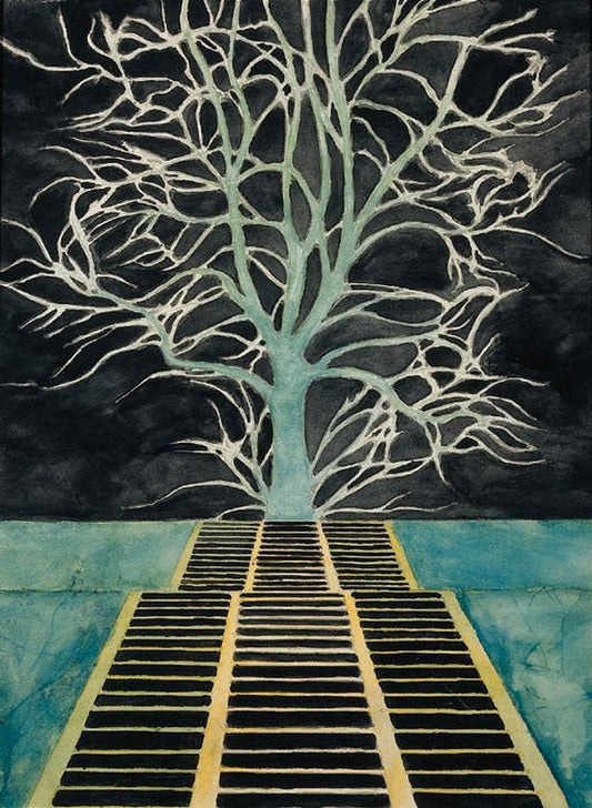 {{ product_title }} Fine Art Print | {{ product_vendor }} Jakero77 Léon Spilliaert - The Tree at the End of the Stairs (1920s) Fine Art Print Art Print  Jakero77