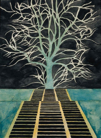 Léon Spilliaert - The Tree at the End of the Stairs (1920s) - 17"x22" Art Print