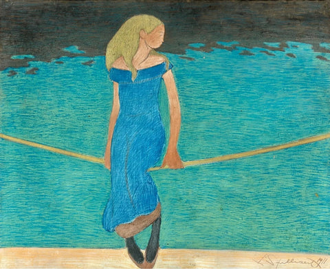 Léon Spilliaert - Young Girl on a Rope (1911) - 17" x 22" Fine Art Print