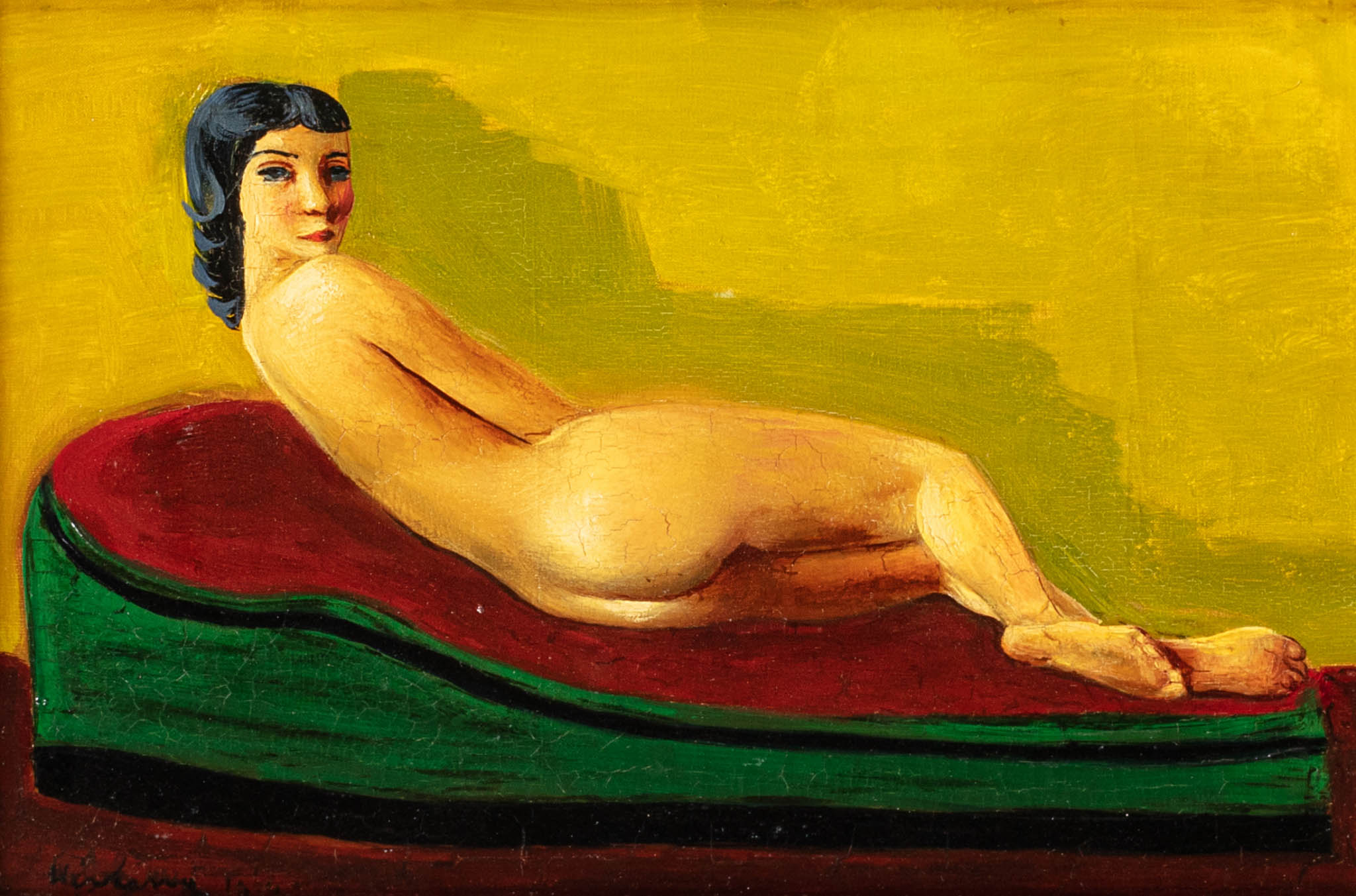 Mojżesz Moise Kisling - Nude Woman Laying on Chaise Lounge (1951) - 17"x22" Print