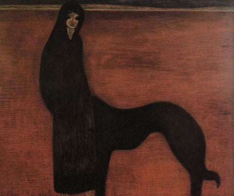 Léon Spilliaert - Young Woman and Dog (1913) - 17" x 22" Fine Art Print